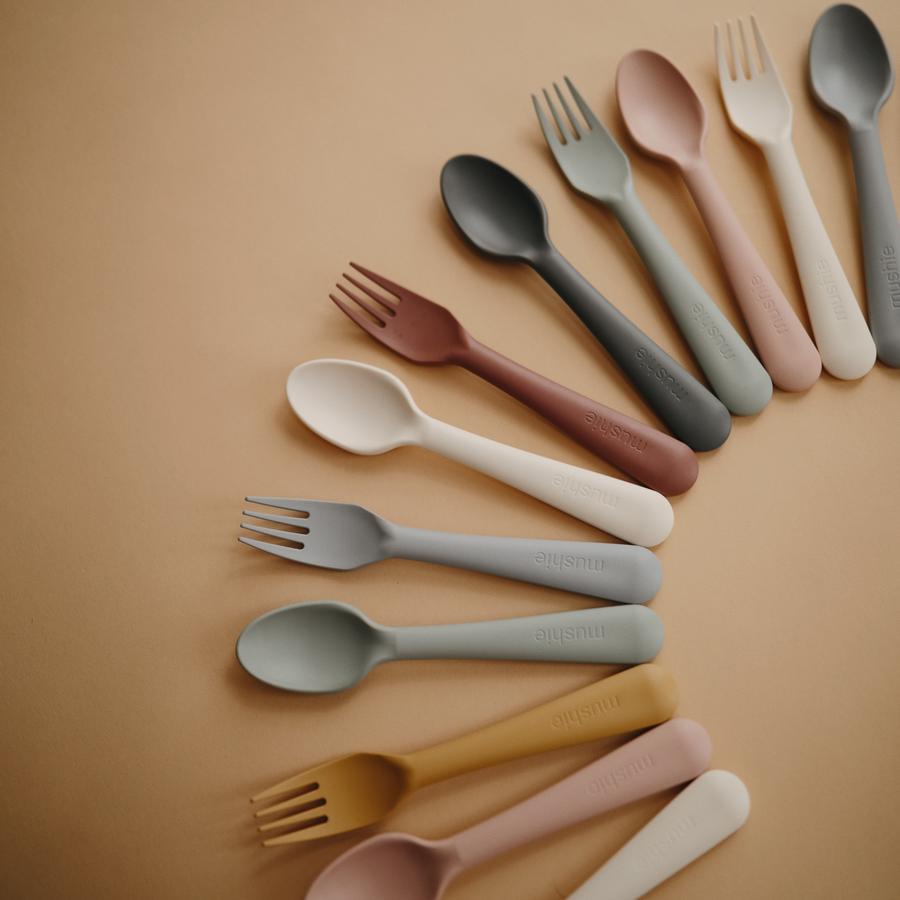 Mushie Fork and Spoon Set - Happyness