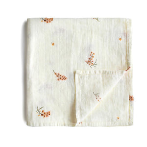 Mushie Organic Muslin Swaddle - Happyness