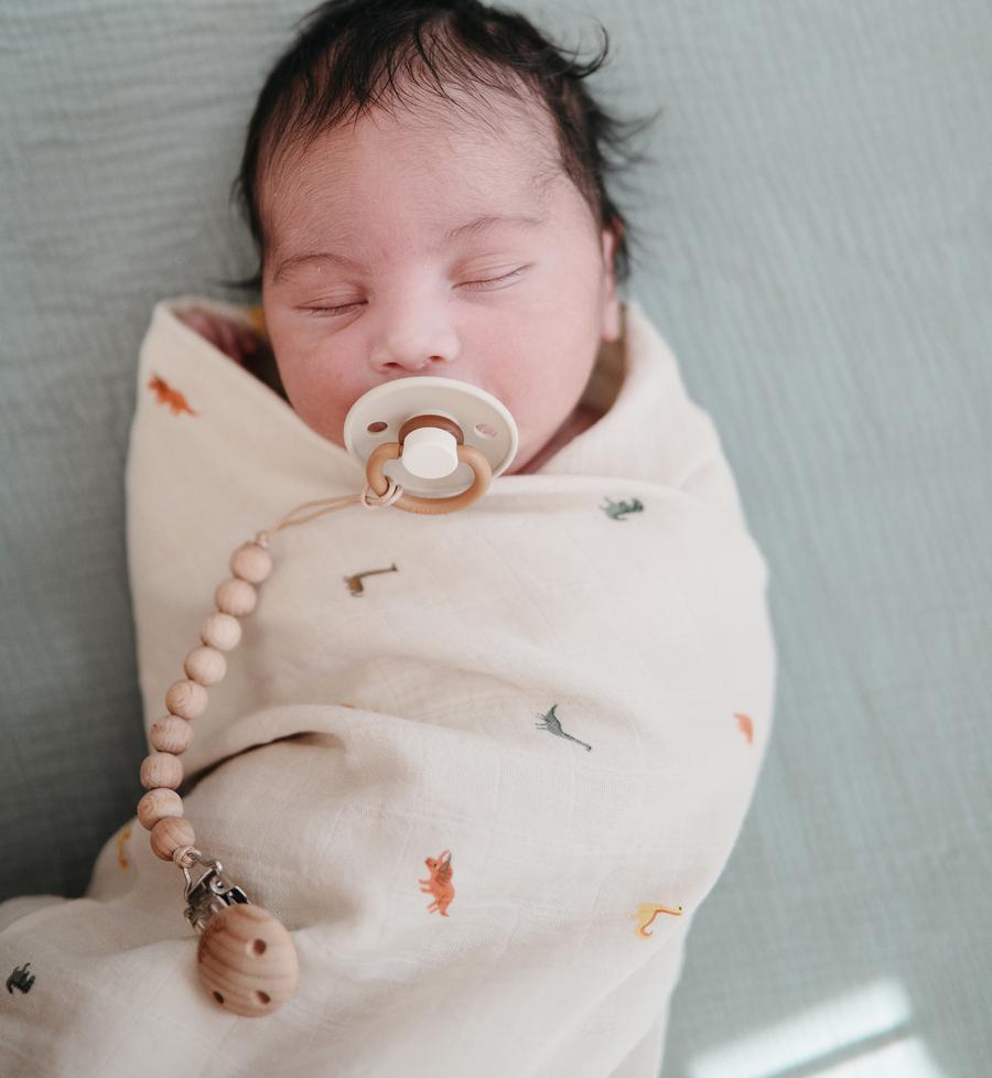 Mushie Organic Muslin Swaddle - Happyness