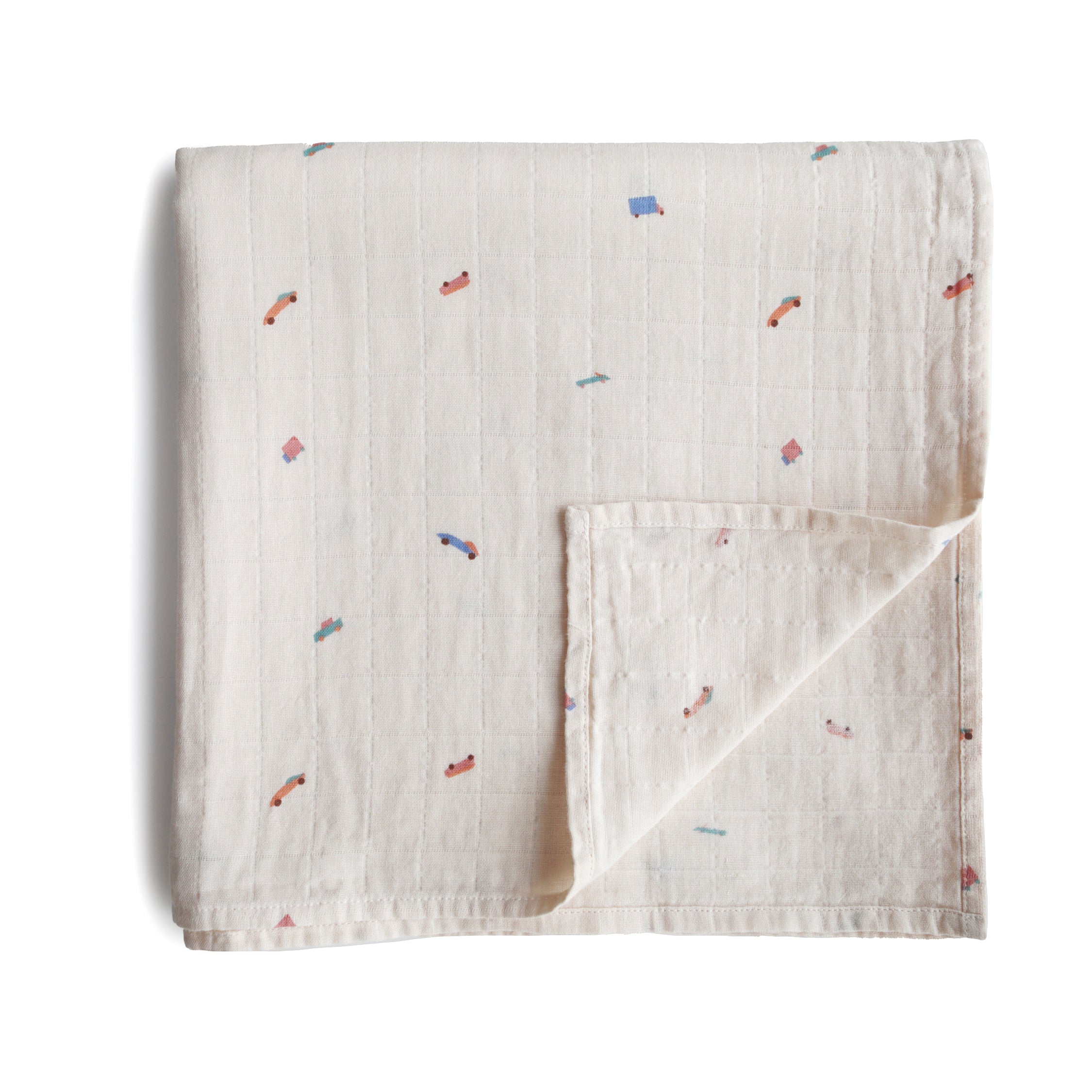 Mushie Organic Muslin Swaddle - Happyness