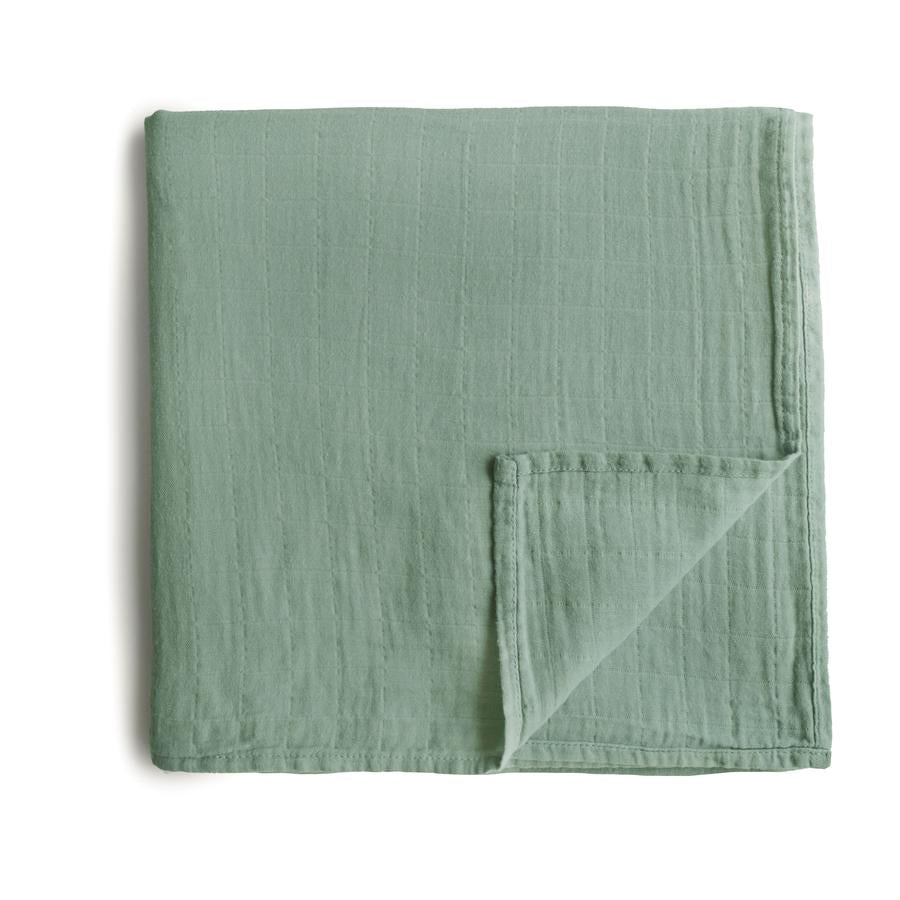 Mushie Organic Muslin Swaddle - Happyness