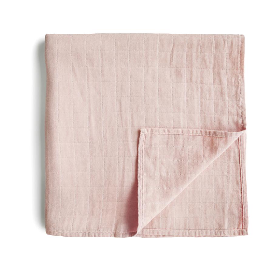 Mushie Organic Muslin Swaddle - Happyness